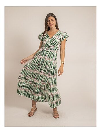 Robe longue cache-coeur tie and dye IGAYA