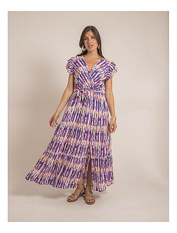 Robe longue cache-coeur tie and dye IGAYA