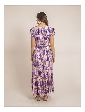 Robe longue cache-coeur tie and dye IGAYA