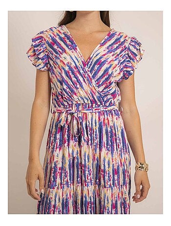 Robe longue cache-coeur tie and dye IGAYA