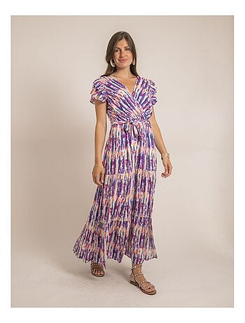 Robe longue cache-coeur tie and dye IGAYA
