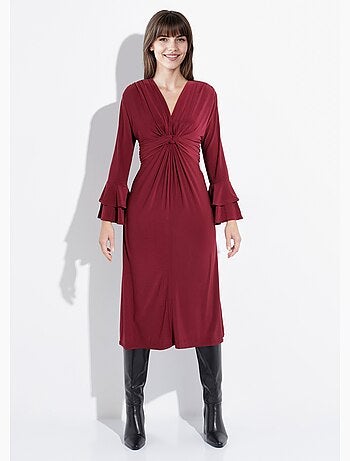 Robe longue cache c¿ur manches volantées - afibel