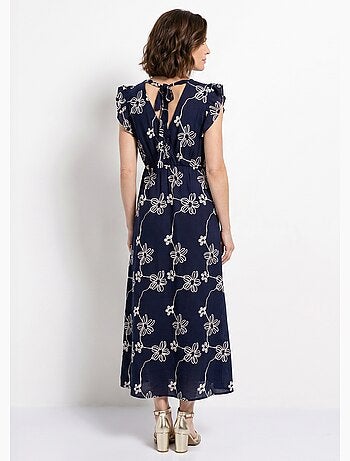 Robe longue cache c¿ur motif fleurs - AFIBEL