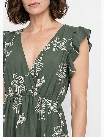 Robe longue cache c¿ur motif fleurs - AFIBEL