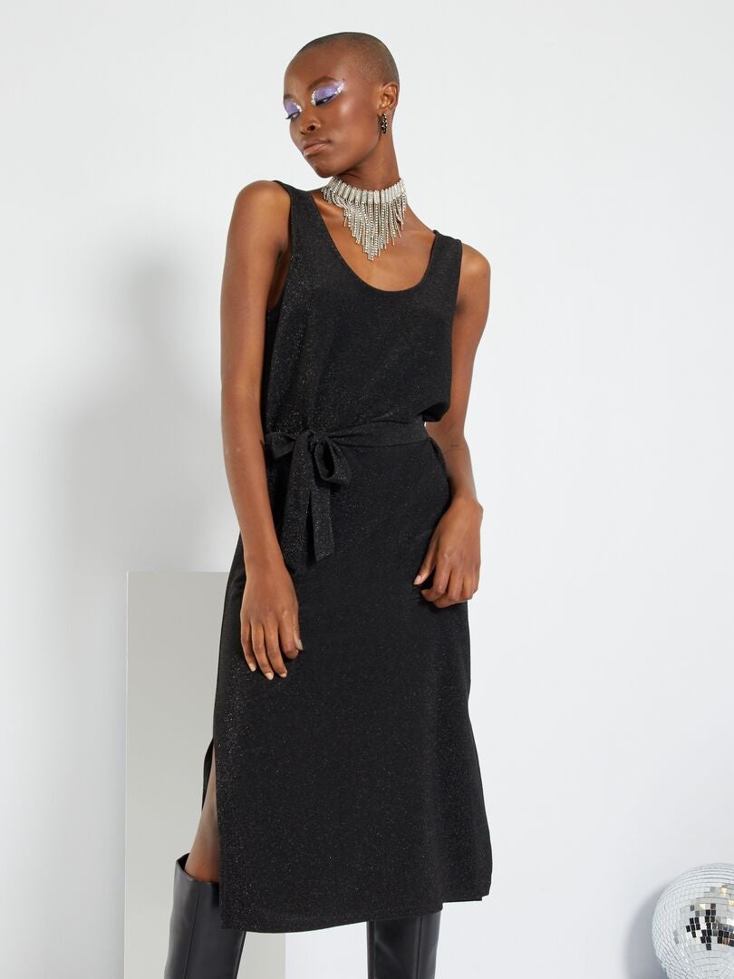 Robe longue ceinturée noir Kiabi 22.00€