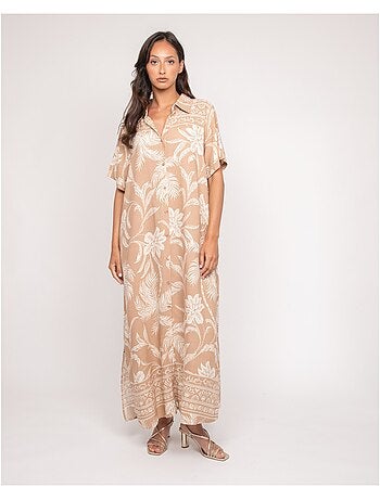 Robe longue chemise motifs ILIAGO