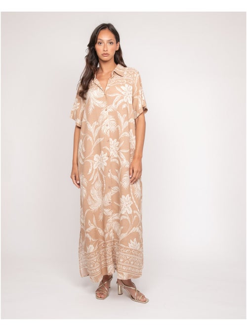Robe longue chemise motifs ILIAGO - Kiabi