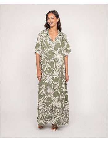 Robe longue chemise motifs ILIAGO