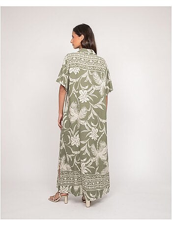Robe longue chemise motifs ILIAGO