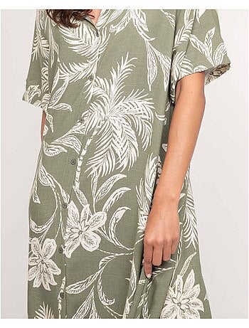 Robe longue chemise motifs ILIAGO