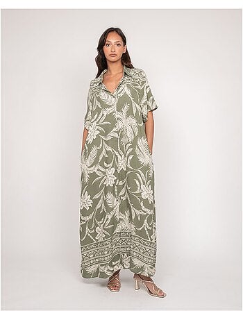 Robe longue chemise motifs ILIAGO