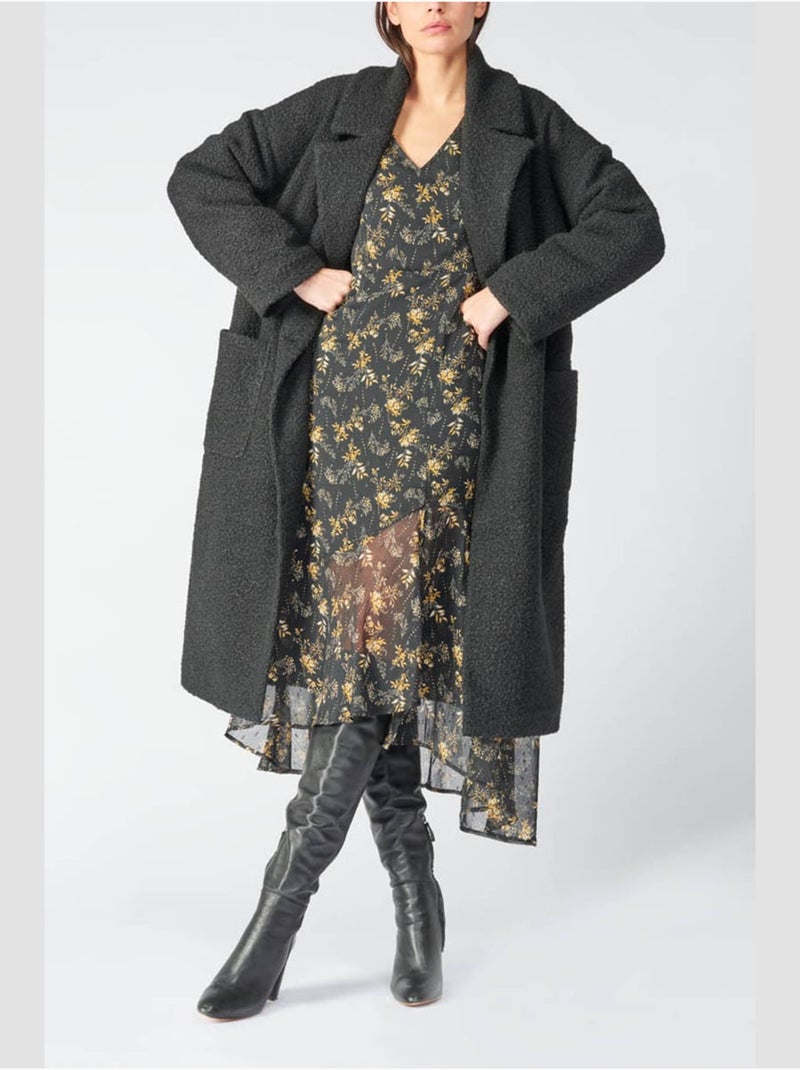 Robe longue CHIC droite 'Le Temps Des Cerises' Noir - Kiabi