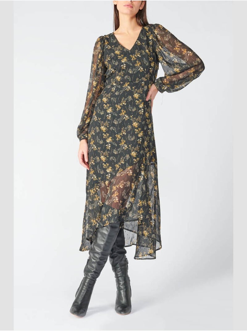 Robe longue CHIC droite 'Le Temps Des Cerises' Noir - Kiabi