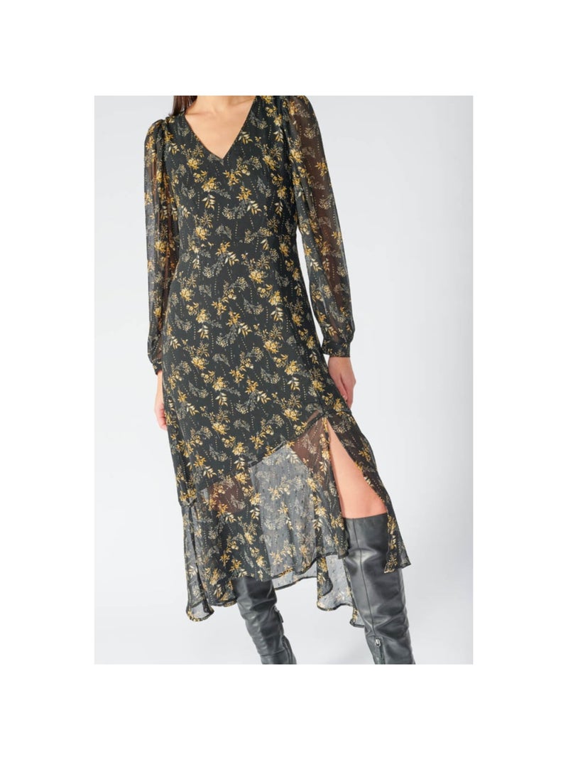 Robe longue CHIC droite 'Le Temps Des Cerises' Noir - Kiabi