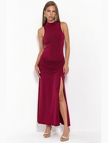 Robe longue cintrée à col roulé mi-long hiccup