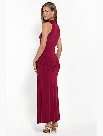 Robe longue cintrée à col roulé mi-long hiccup