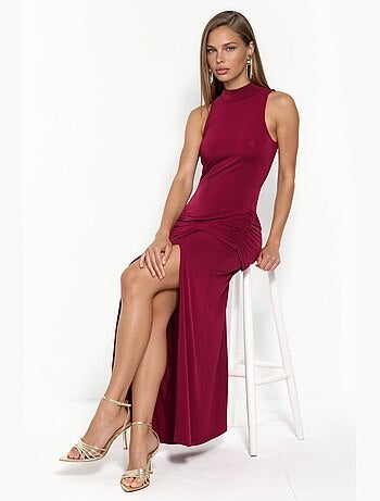 Robe longue cintrée à col roulé mi-long hiccup