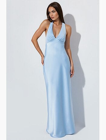 Robe longue cintrée à col v hiccup