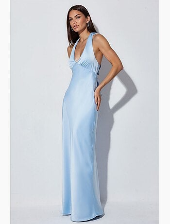 Robe longue cintrée à col v hiccup