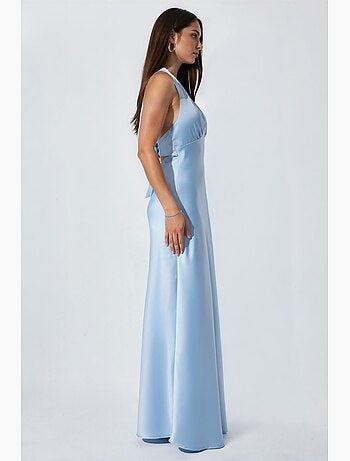Robe longue cintrée à col v hiccup