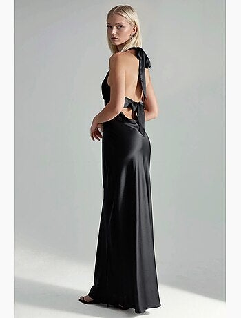Robe longue cintrée à col v hiccup