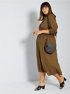 Robe longue col chemise - Kiabi
