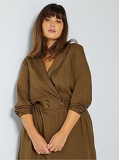 Robe longue col chemise - Kiabi