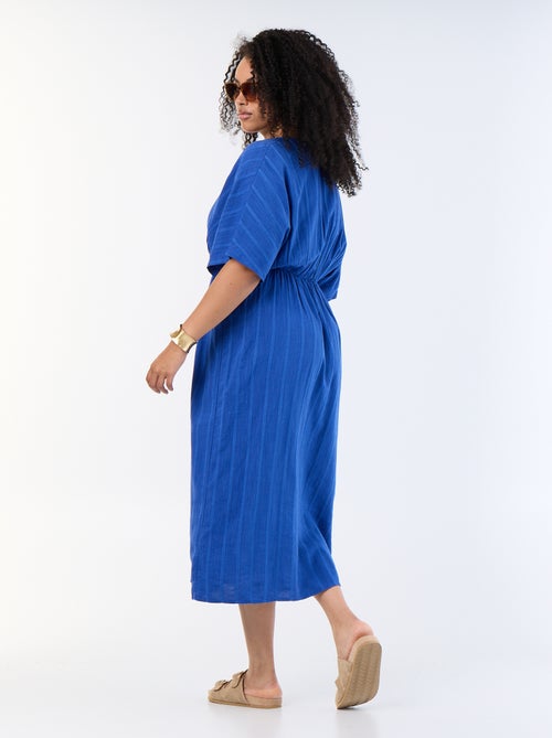 Robe longue col croisé avec bijou fantaisie - Kiabi