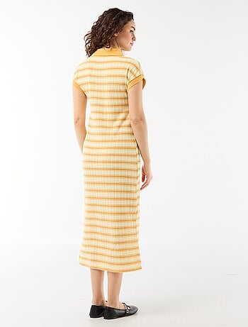 Robe longue col polo