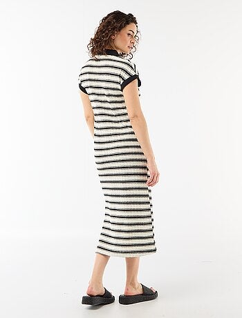 Robe longue col polo
