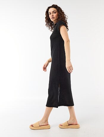 Robe longue col polo