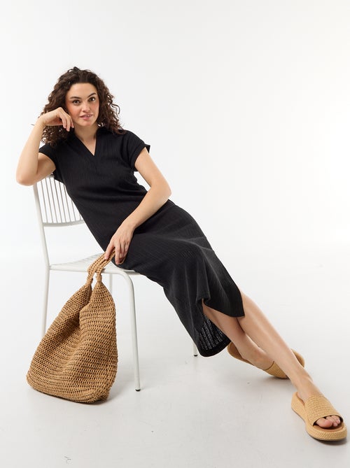 Robe longue col polo - Kiabi