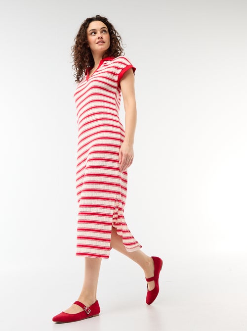 Robe longue col polo - Kiabi