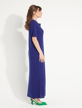 Robe longue col Pull femme 100% cachemire ajouré - AVA 18