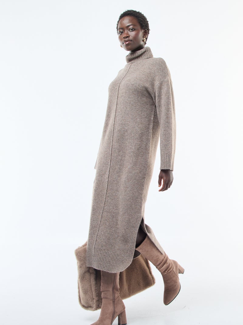 Robe Longue Robe Colle Rouler Robe Longue Robe Laine Kiabi Robe