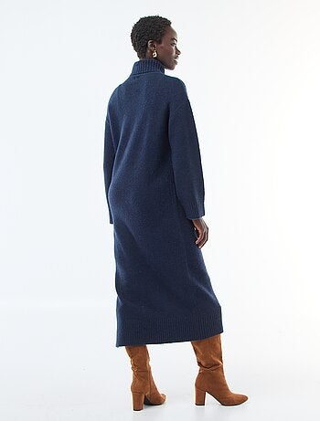 Robe longue col roulé en maille