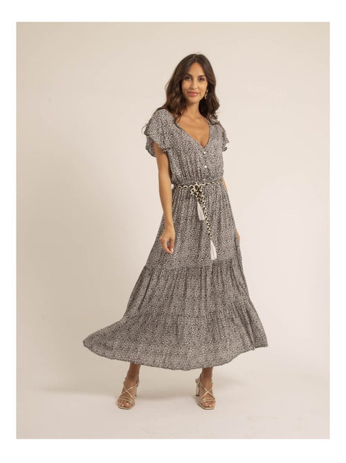 Robe longue col V ILMAX - Kiabi