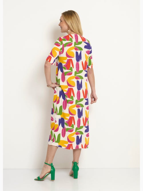 Robe longue col V motif abstrait - Afibel - Kiabi Robe longue col V motif abstrait - Afibel - Kiabi