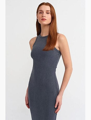 Robe longue côtelée ajustée dilvin