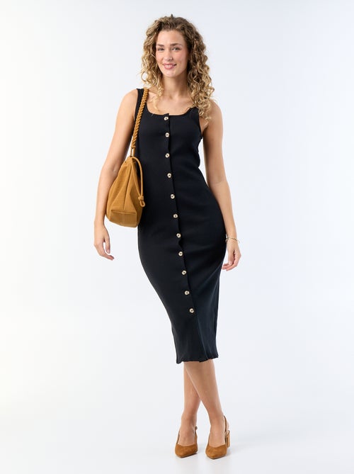 Robe longue côtelée - Kiabi