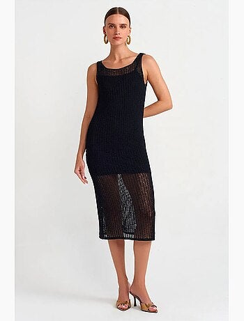 Robe longue côtelée sans manches dilvin