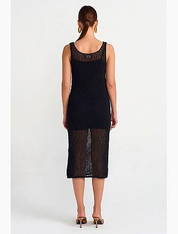 Robe longue côtelée sans manches dilvin