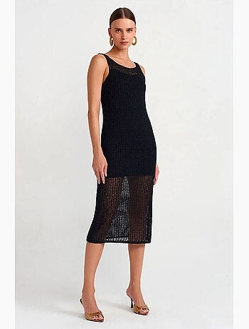 Robe longue côtelée sans manches dilvin