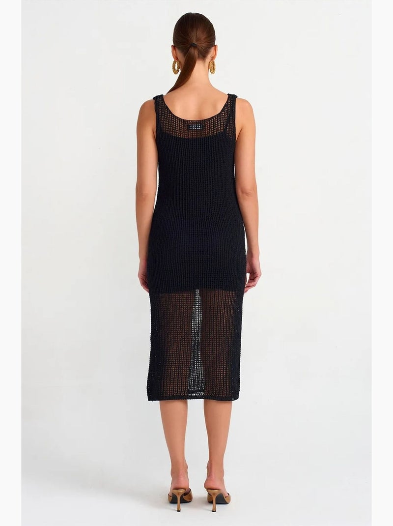 Robe longue côtelée sans manches dilvin Noir - Kiabi
