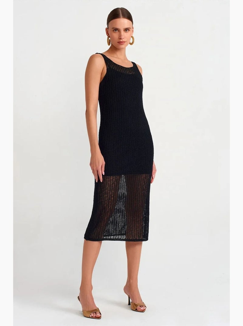 Robe longue côtelée sans manches dilvin Noir - Kiabi