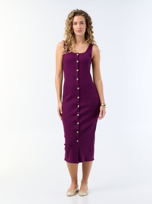 Robe longue côtelée - Kiabi