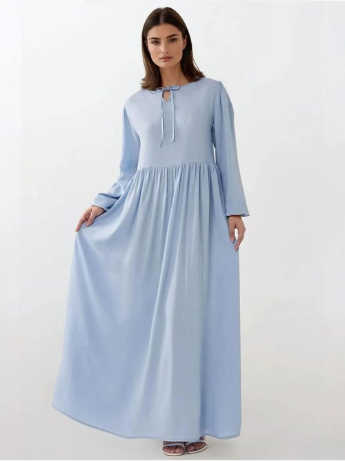 Robe longue coupe A et col ras du cou - Kiabi