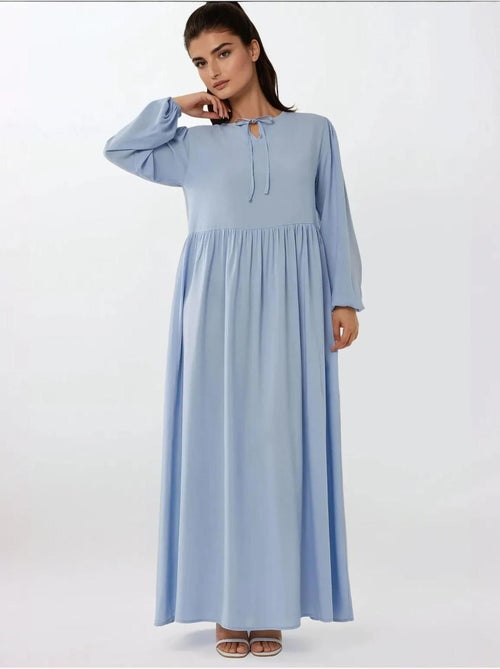 Robe longue coupe A et col ras du cou - Kiabi