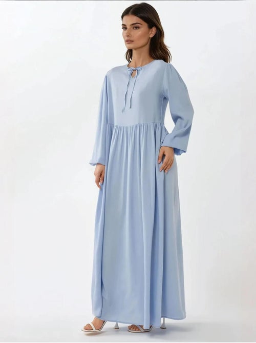 Robe longue coupe A et col ras du cou - Kiabi