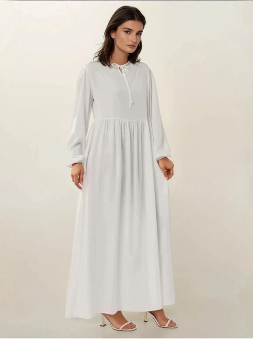 Robe longue coupe A et col ras du cou - Kiabi